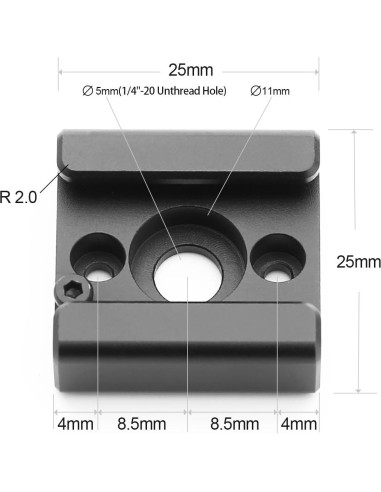 Adaptador de Montaje de Zapata Fría Anwenk 2 Piezas 1/4"