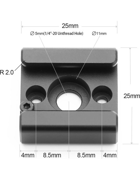 Adaptador de Montaje de Zapata Fría Anwenk 2 Piezas 1/4"