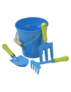 Cubo de Agua Azul G & F Products + Juego de Jardinería Niños