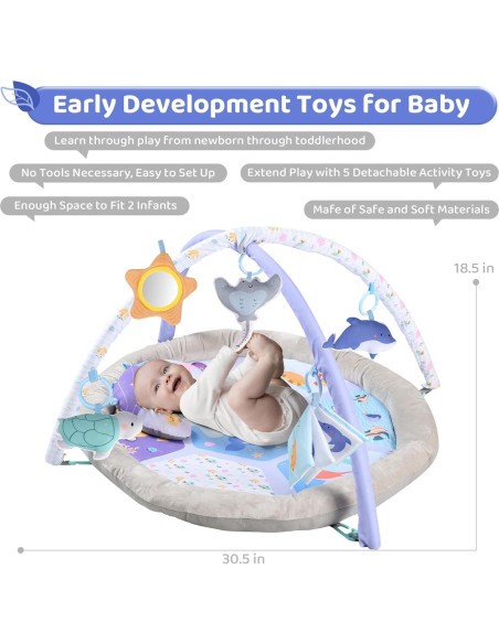 Alfombra de Actividades para Bebés 0-18 Meses - Lavable