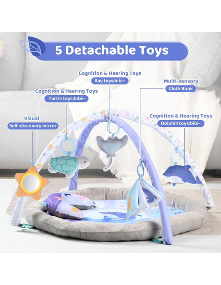 Alfombra de Actividades para Bebés 0-18 Meses - Lavable