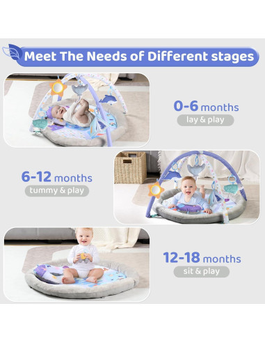 Alfombra de Actividades para Bebés 0-18 Meses - Lavable