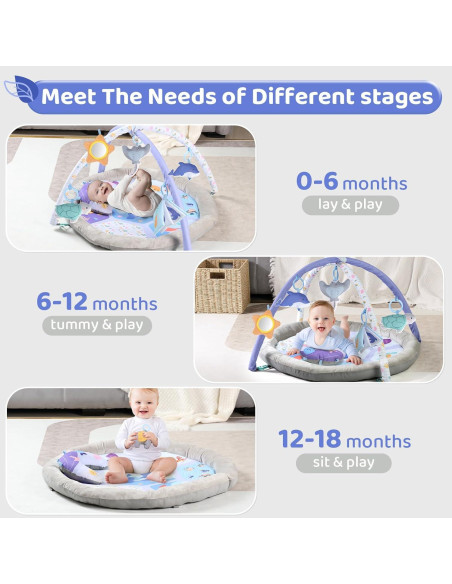 Alfombra de Actividades para Bebés 0-18 Meses - Lavable