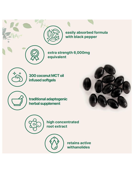 Suplemento de Ashwagandha 6000mg Micro Ingredients 300 Cápsulas