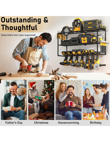 Organizador de Herramientas Longtor para Pared 3 Niveles 15kg