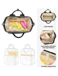 Mochila para Sacaleches Damero Nylon Resistente al Agua 39.62 cm 2