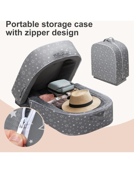 Cama de viaje plegable REAWUL para niños, 58.4x22.9cm, Gris