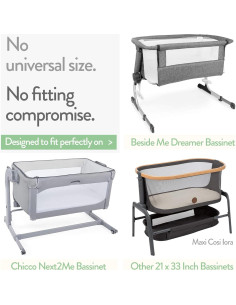 Sábanas Ajustadas para Cuna Lateral Joey + Joan 100% Algodón - Gris - Paquete de 2 2