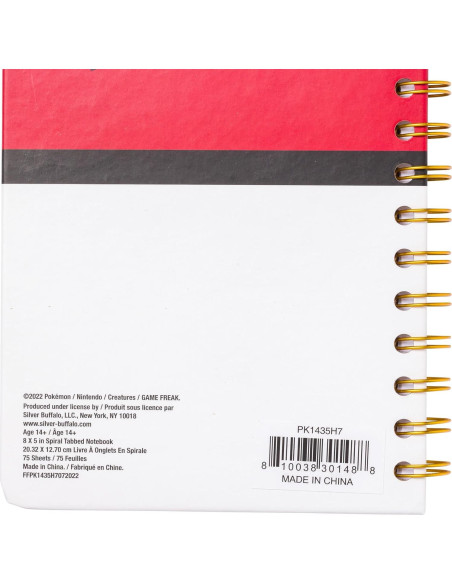 Cuaderno de Anillas Pokemon Pokeball Starters 12.7x20.3cm