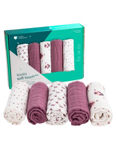Paquete de 5 Paños de Muselina Koala Babycare 50.8x25.4 cm