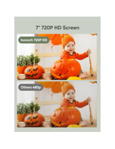 Monitor de Bebé Bonoch 7" 720p HD, Compatible BBM01/BBM03/BBM05 2