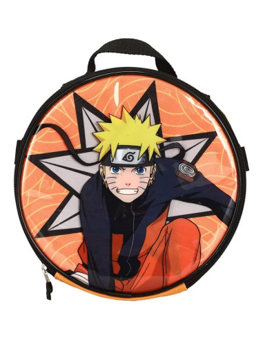 Conjunto Mochila 5 Piezas Naruto Anime Naranja y Negro