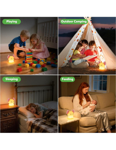 Luz Nocturna Axolote Ollycasa Recargable 3 Niveles Brillo