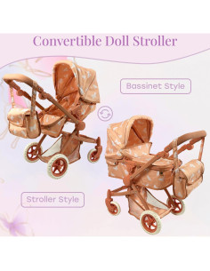 Carrito de Muñecas Convertible The New York Doll Beige 63.5cm 2