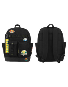 Mochila Negra Pokémon 19" con Parches de Pikachu y Amigos