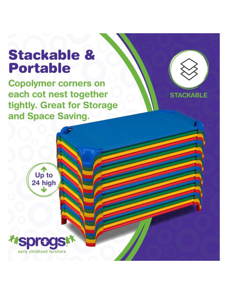Camas Apilables Sprogs para Niños - Paquete de 4 - 132x58 cm