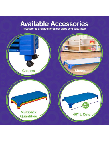 Camas Apilables Sprogs para Niños - Paquete de 4 - 132x58 cm