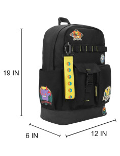 Mochila Negra Pokémon 19" con Parches de Pikachu y Amigos 2