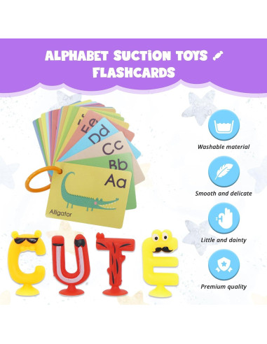 Juguetes de Succión de Letras del Alfabeto Blizuup 26 Piezas