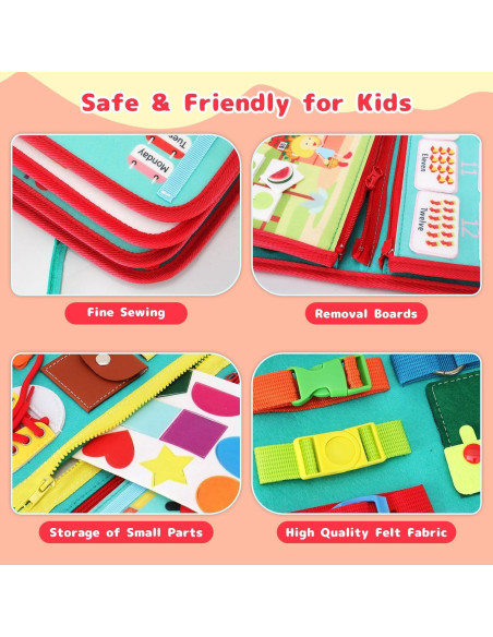 Tablero Ocupado Montessori Rideomon 28x22 cm para Niños 1-4 Años