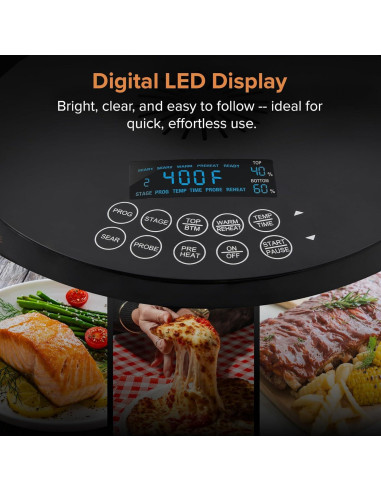 Horno de Parrilla Nuwave Primo 1500W, Termómetro Digital, 4.08kg