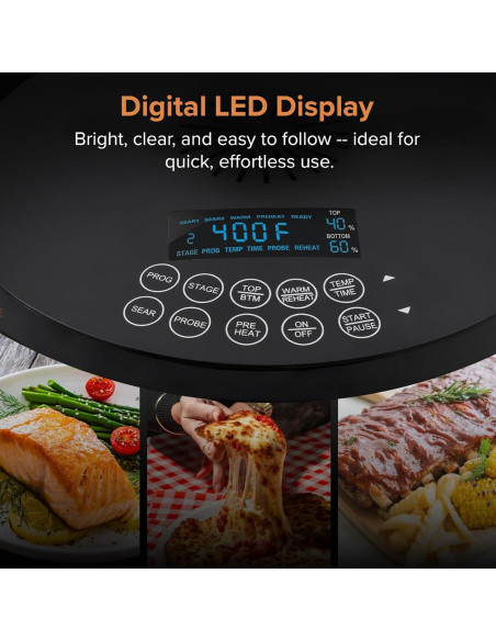 Horno de Parrilla Nuwave Primo 1500W, Termómetro Digital, 4.08kg