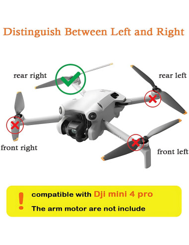 Cubierta de brazo trasero izquierdo ZWLLKJGS para Dji Mini 4 Pro