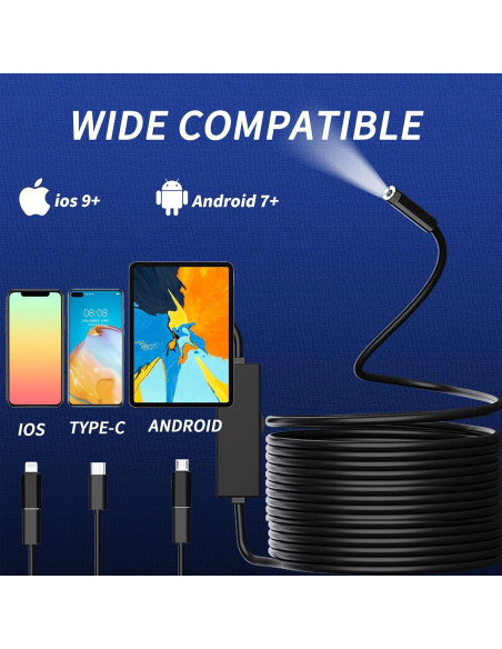 Cámara Endoscópica IP67 5m GZPCE con Luz LED Ajustable Cámara Endoscópica IP67 5m GZPCE con Luz LED Ajustable