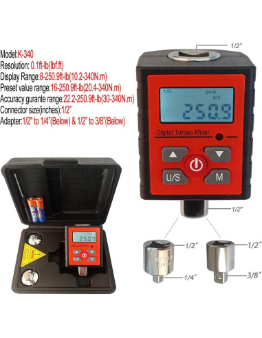Adaptador de Par Digital Soonkoda K-340 1/2" a 1/4" y 3/8"