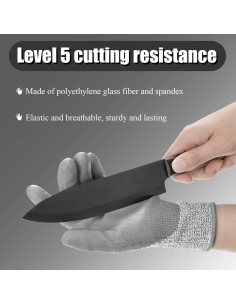 Guantes Resistentes a Cortes Janmercy 3 Pares Nivel 5 2