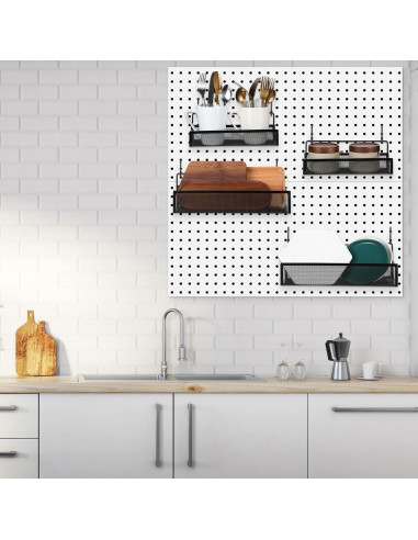 Conjunto de Cestas de Metal para Pegboard Shimeyao 4 Pcs