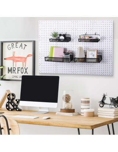 Conjunto de Cestas de Metal para Pegboard Shimeyao 4 Pcs