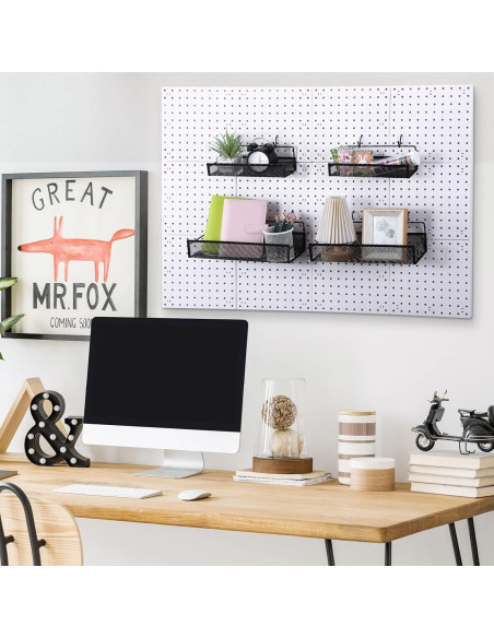 Conjunto de Cestas de Metal para Pegboard Shimeyao 4 Pcs