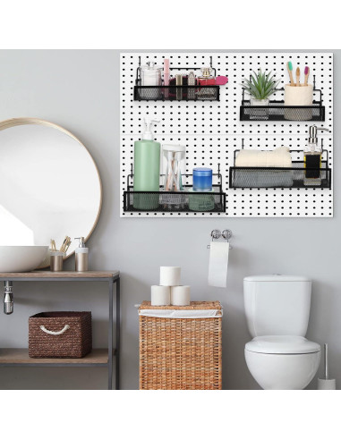 Conjunto de Cestas de Metal para Pegboard Shimeyao 4 Pcs