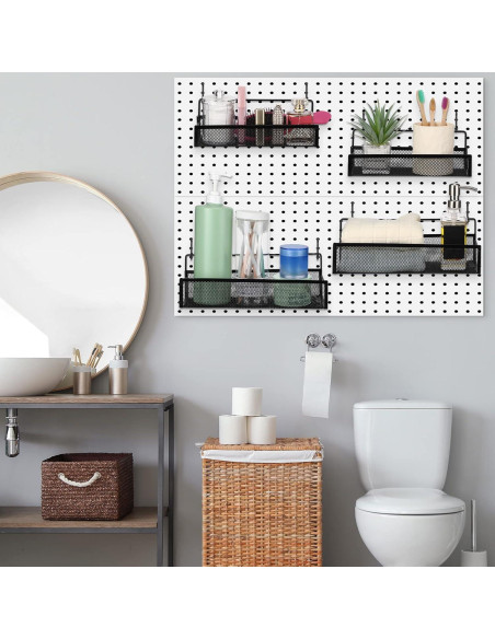 Conjunto de Cestas de Metal para Pegboard Shimeyao 4 Pcs