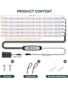 Tiras de luz de crecimiento SDOVUERC 6 barras con temporizador 2