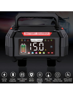 Cargador de Batería 15A LUCKGULU 12V/24V Inteligente 9 Etapas 2