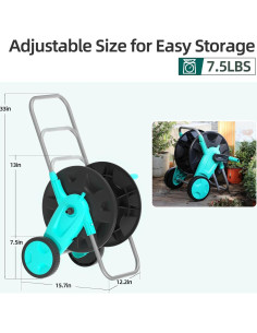 Carro de Manguera Hozcart Portátil 100FT Azul Jardín 2