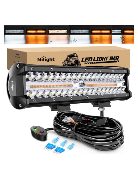Barra de Luz LED Nilight 30 cm 300W 6 Modos Estroboscópica