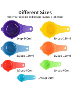 Juego de Tazas y Cucharas Medidoras Zoyizi 15 Piezas Plástico 2