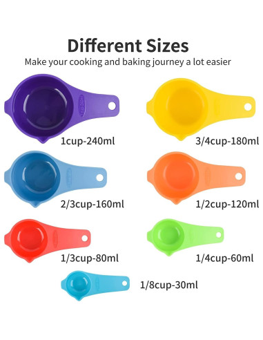 Juego de Tazas y Cucharas Medidoras Zoyizi 15 Piezas Plástico