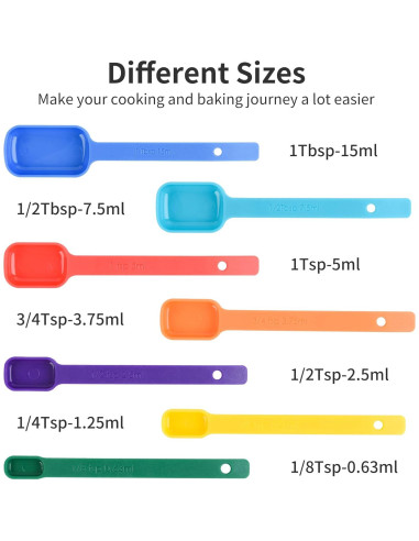 Juego de Tazas y Cucharas Medidoras Zoyizi 15 Piezas Plástico