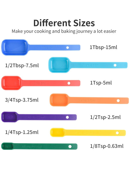 Juego de Tazas y Cucharas Medidoras Zoyizi 15 Piezas Plástico
