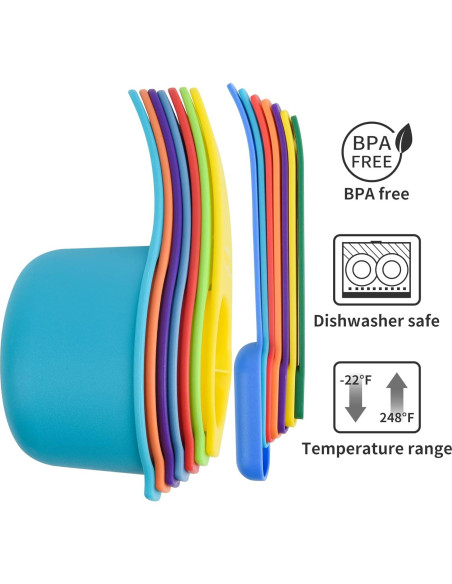 Juego de Tazas y Cucharas Medidoras Zoyizi 15 Piezas Plástico