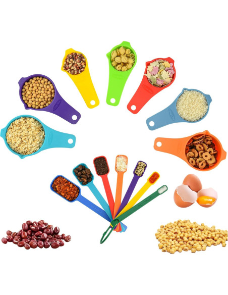 Juego de Tazas y Cucharas Medidoras Zoyizi 15 Piezas Plástico