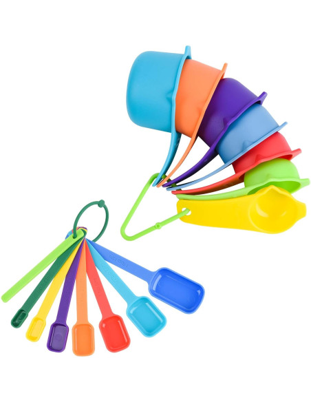 Juego de Tazas y Cucharas Medidoras Zoyizi 15 Piezas Plástico