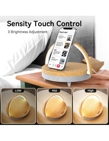 Lámpara de Noche LED Vivilumens S22 con Cargador Inalámbrico