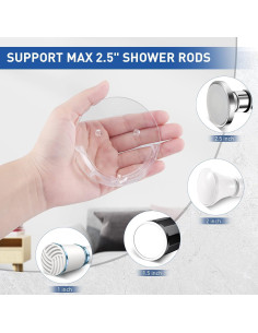 Soportes para Barra de Cortina de Ducha Ajiaguo - Adhesivos y Tornillos 2