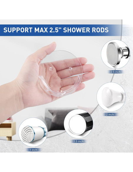 Soportes para Barra de Cortina de Ducha Ajiaguo - Adhesivos y Tornillos