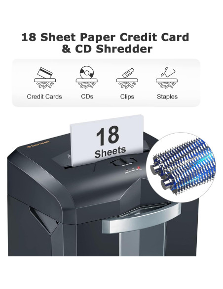 Destructora de papel Bonsaii C149-C, corte cruzado 18 hojas